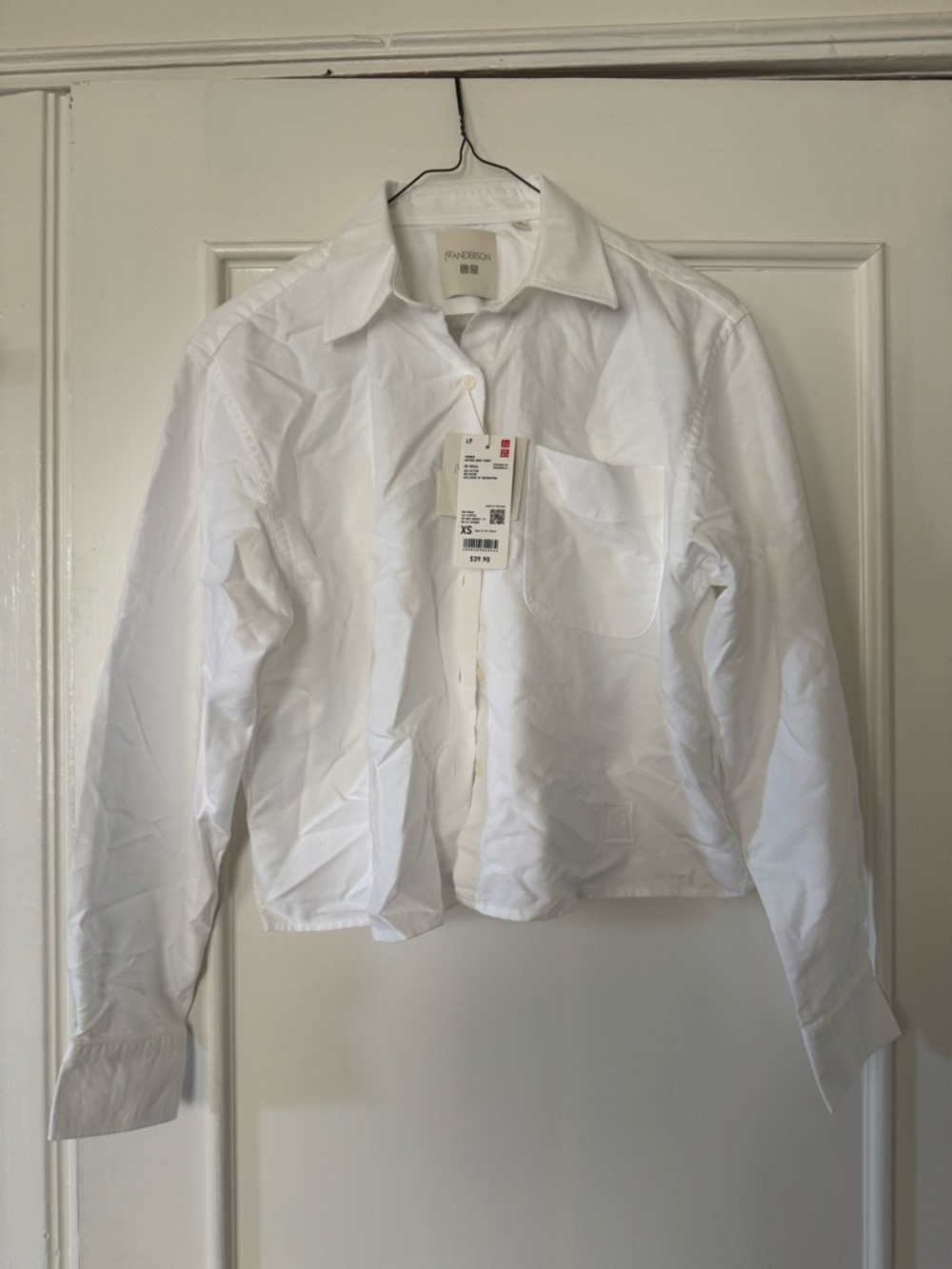 Uniqlo x JW Anderson White Oxford Boxy Cropped Shirt NWT XS